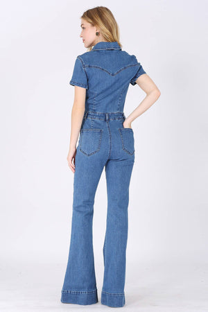 Bellbottom Denim Jumpsuit