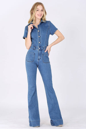 Bellbottom Denim Jumpsuit