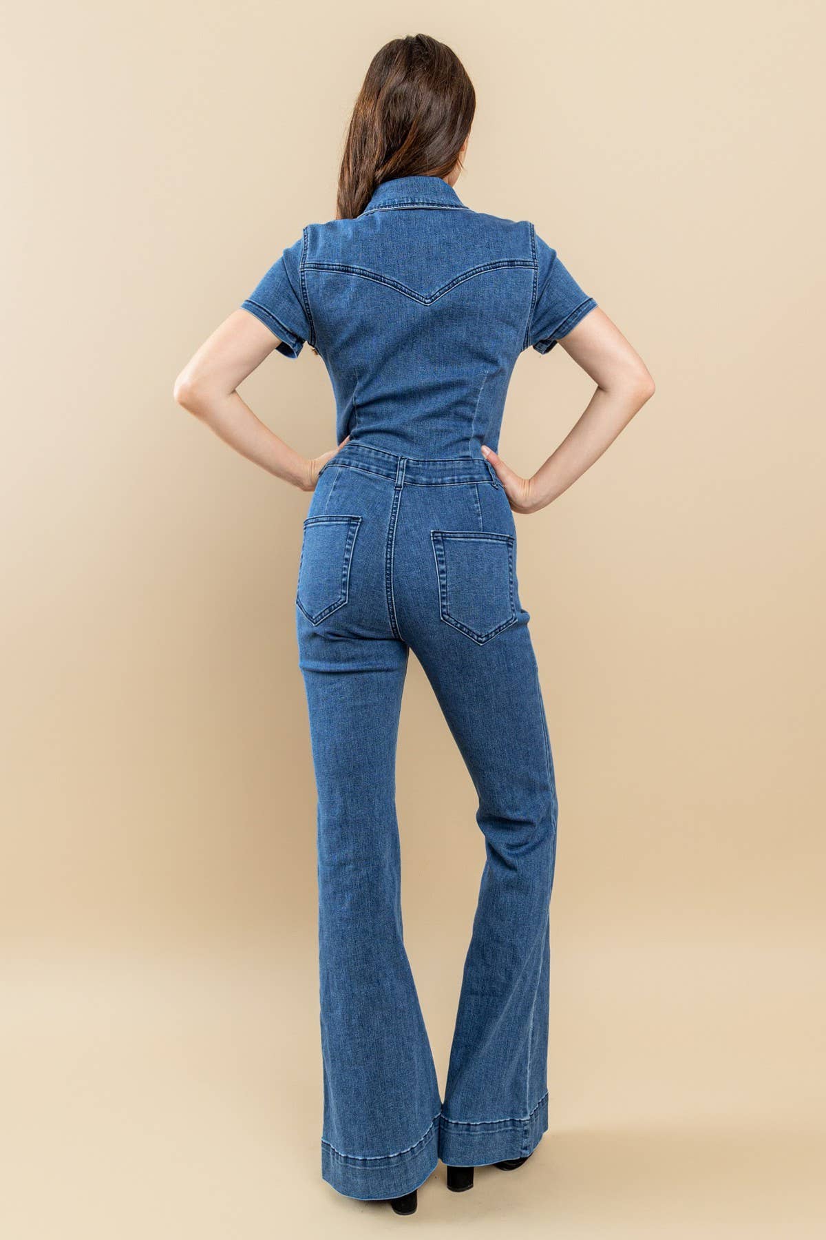 Bellbottom Denim Jumpsuit