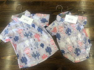 Children's Patriotic Cactus Polo